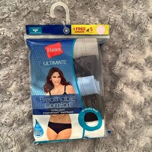 Hanes Ultimate Breathable Comfort Hipsters 5 Pairs M/6 NWT